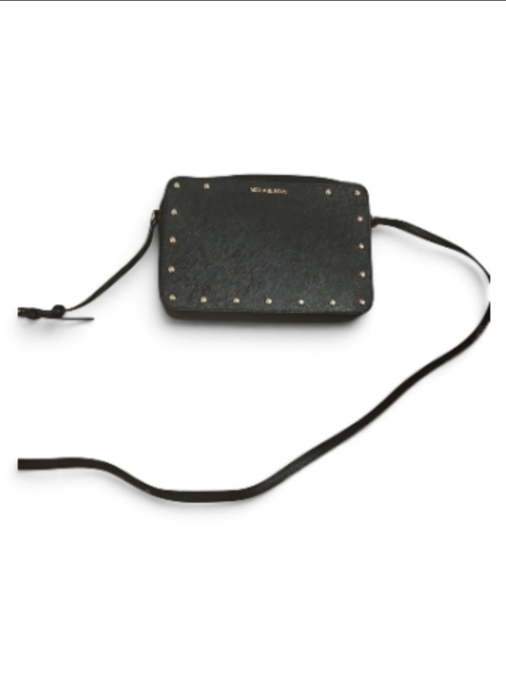 Michael Kors Black Leather Studded Crossbody